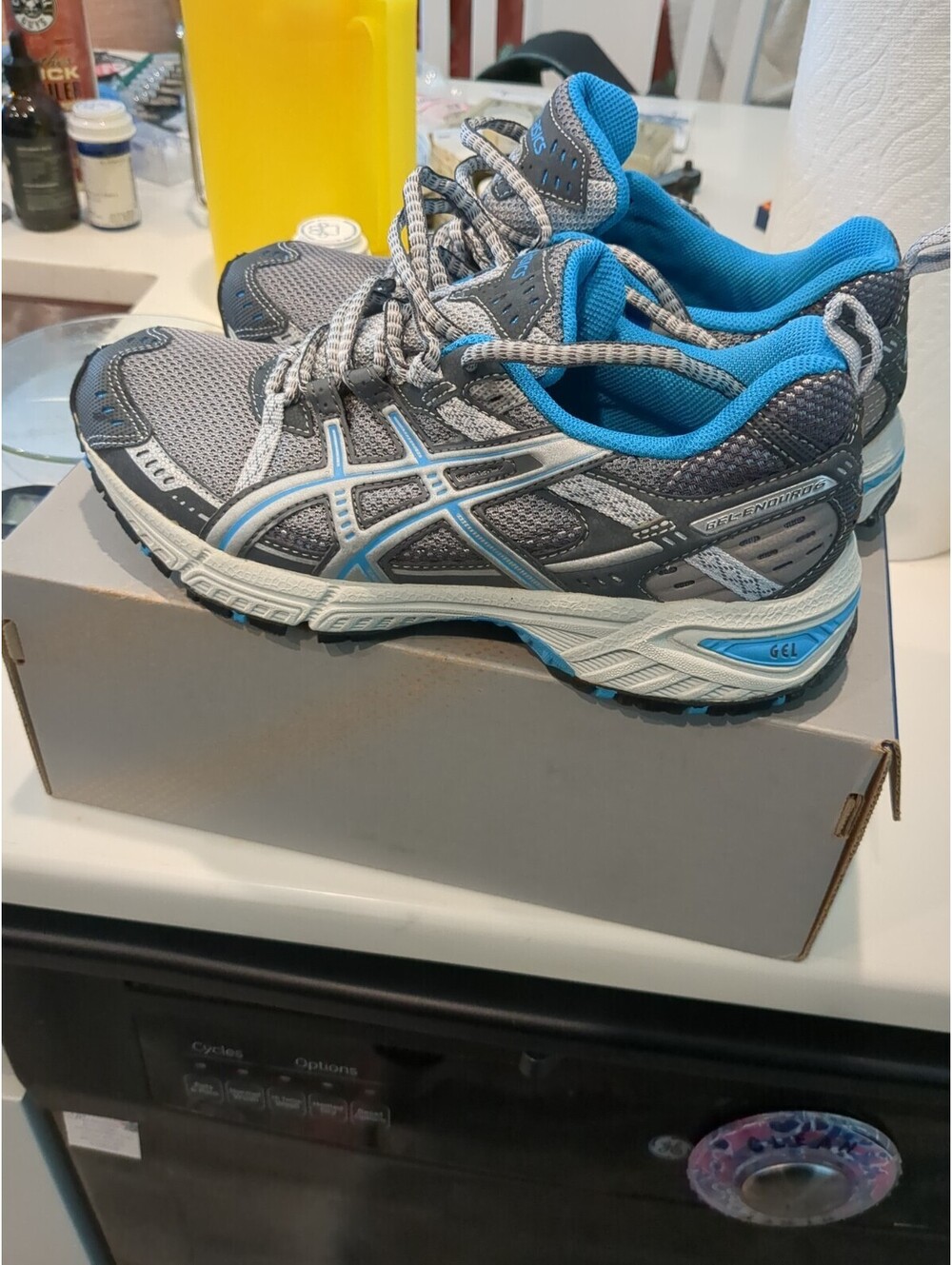 NEW NIB ASICS LADY GEL-ENDURO 7 Trail Running Shoes Silver Lightning Turquoise